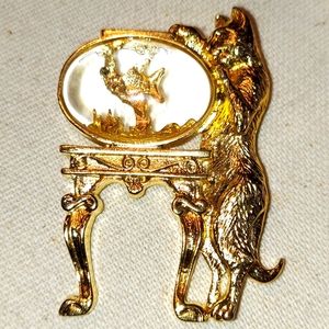 Cat and 🐟fishbowl brooch